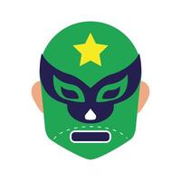 mexican mask of fighter fill style icon vector