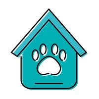 house with paw print mascot vector