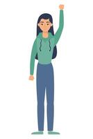 young woman avatar character icon vector