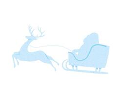 snow santa in carriage vector