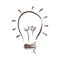bulb light drawn icon vector