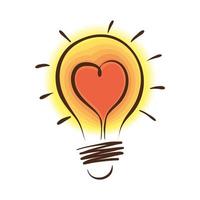 bulb with heart vector