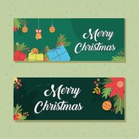 christmas celebration two cards vector