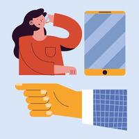 hiring job three icons vector