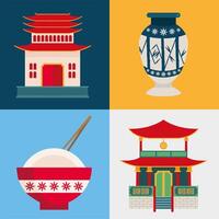 china country culture icons vector