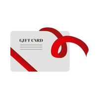 red ribbon in giftcard vector