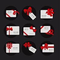 nine gifts cards icons vector