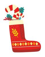 christmas santa boot vector