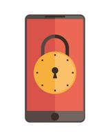 smartphone with padlock vector