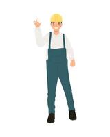 builder wearing helmet vector