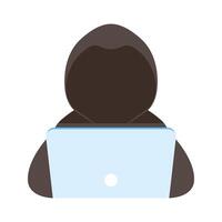 hacker using laptop vector