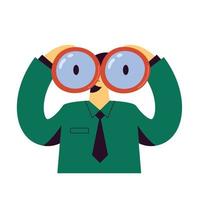 businessman using binoculars vector