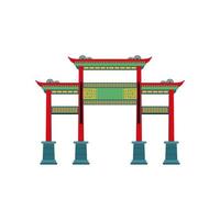 chinese arch pagoda vector