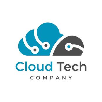 plantilla de diseño de logotipo de tecnología en la nube vector