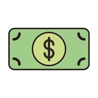 bill money dollar isolated icon vector