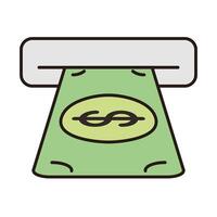 bill money dollar isolated icon vector