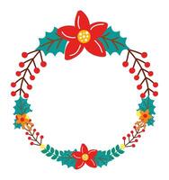 christmas floral crown vector