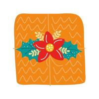 cristmas present with flower vector