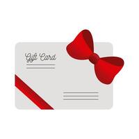 pajarita roja en giftcard vector