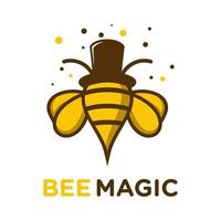 sombrero de abeja de miel logo mágico vector