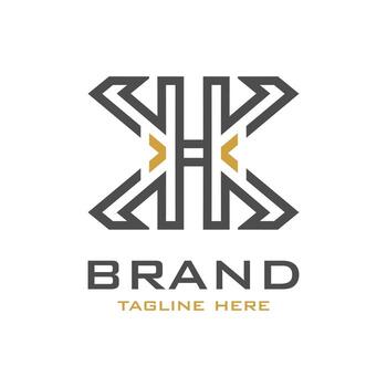 diseño de logotipo inicial hx vector