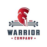 warrior head logo design vector