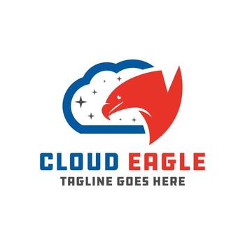 modern eagle cloud logo vector