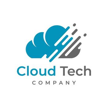 plantilla de diseño de logotipo de tecnología en la nube vector