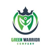 natural warrior helmet logo design vector