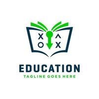 diseño de logotipo de libro de educación escolar vector