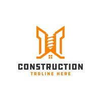 logotipo de construcción de edificios modernos vector