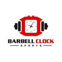 logo sports barbell watch vector