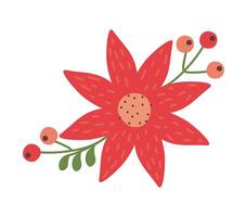 christmas red flower vector