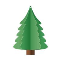 christmas pine tree pendant vector