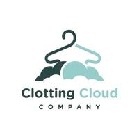 plantilla de diseño de logotipo de nube de ropa vector
