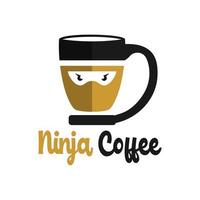 ninja coffee logo design vector