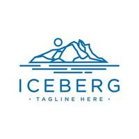 esquema de diseño de logotipo de iceberg vector