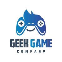 diseño de logotipo de juego geek en línea vector