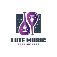 lute musical instrument logo vector