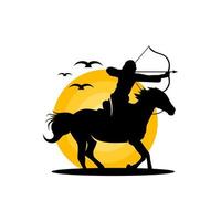 equestrian archer warrior logo vector