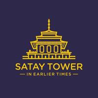 logo design outline of satay building vector