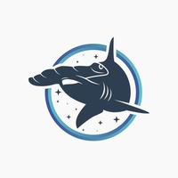 Modern Hammerhead Shark Logo vector