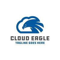 logotipo moderno de la nube del águila vector