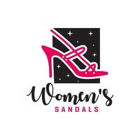 logo de producto de zapatos de mujer vector