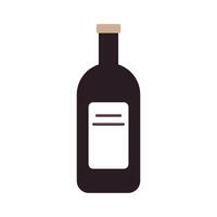 botella de vino, bebida, aislado, icono vector