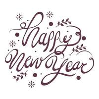 happy new year lettering icon vector