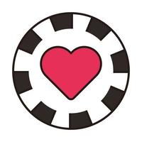 casino chip with heart isolated icon