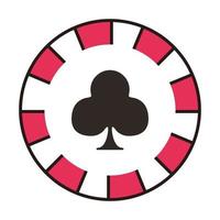 casino chip with clover isolated icon vector