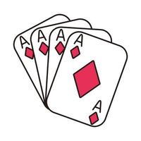 tarjeta de póquer de casino con diamante vector