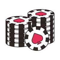 casino pile chips with spade isolated icon vector